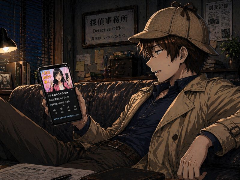 コーキがミサキの動画を見るシーン