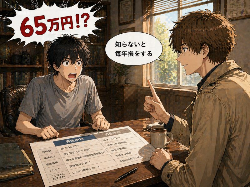 ケンタが驚いて話を聞くシーン
