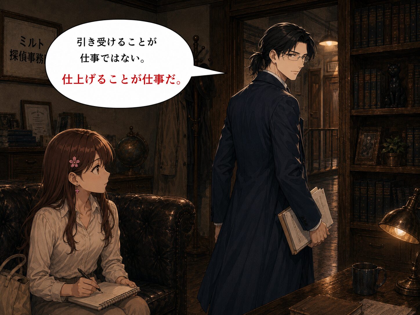 ケイイチロウがひとこと告げるシーン