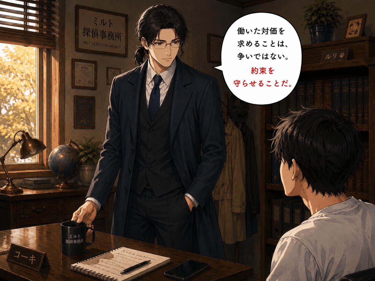 ケイイチロウがひとこと告げる