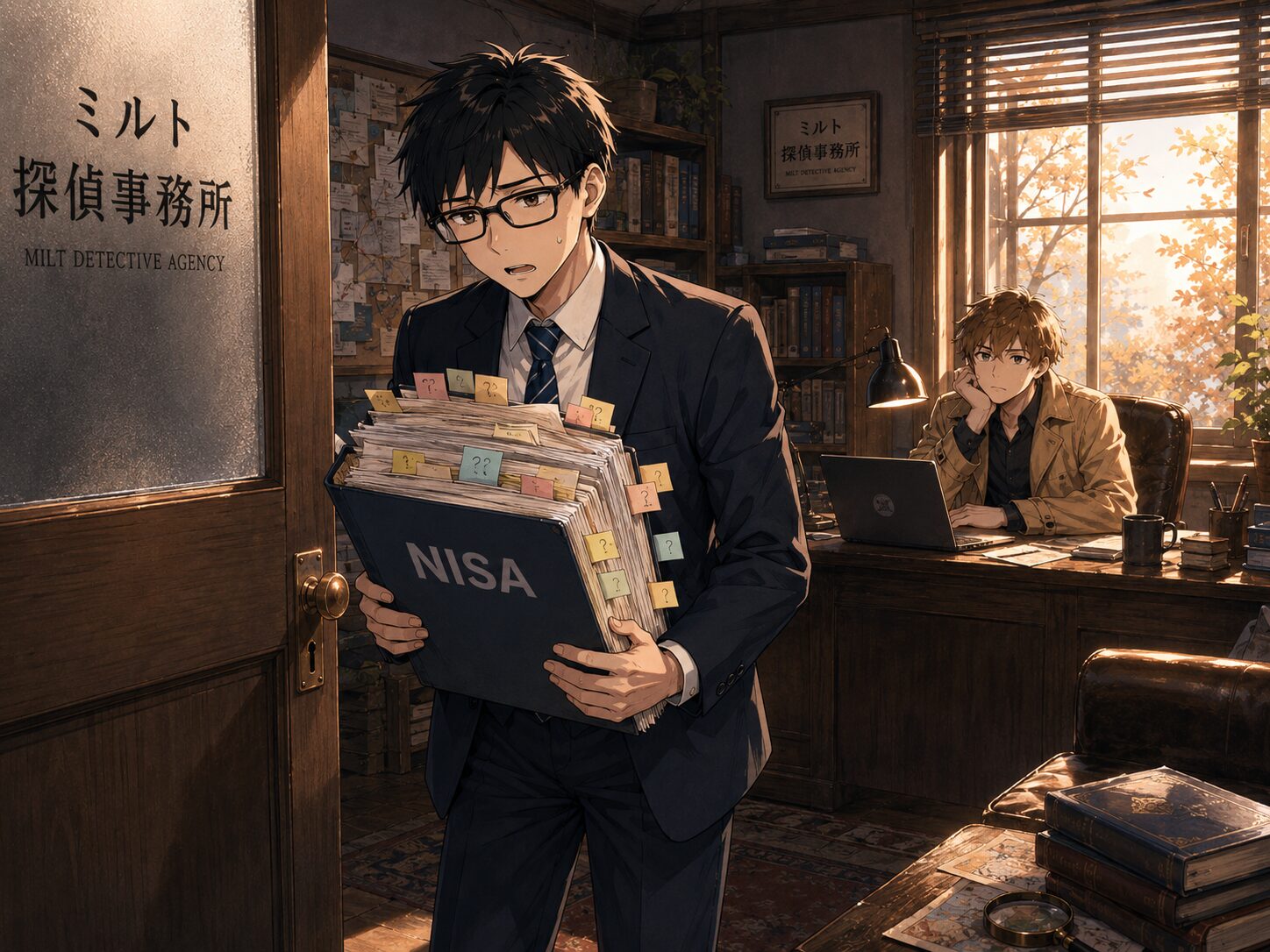 分厚いファイルを抱えて事務所に来たヒロ