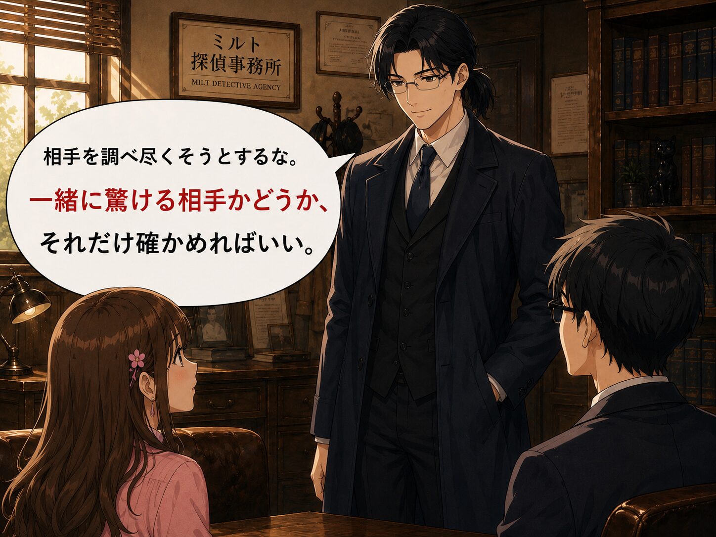 ケイイチロウが夫婦の話をするシーン
