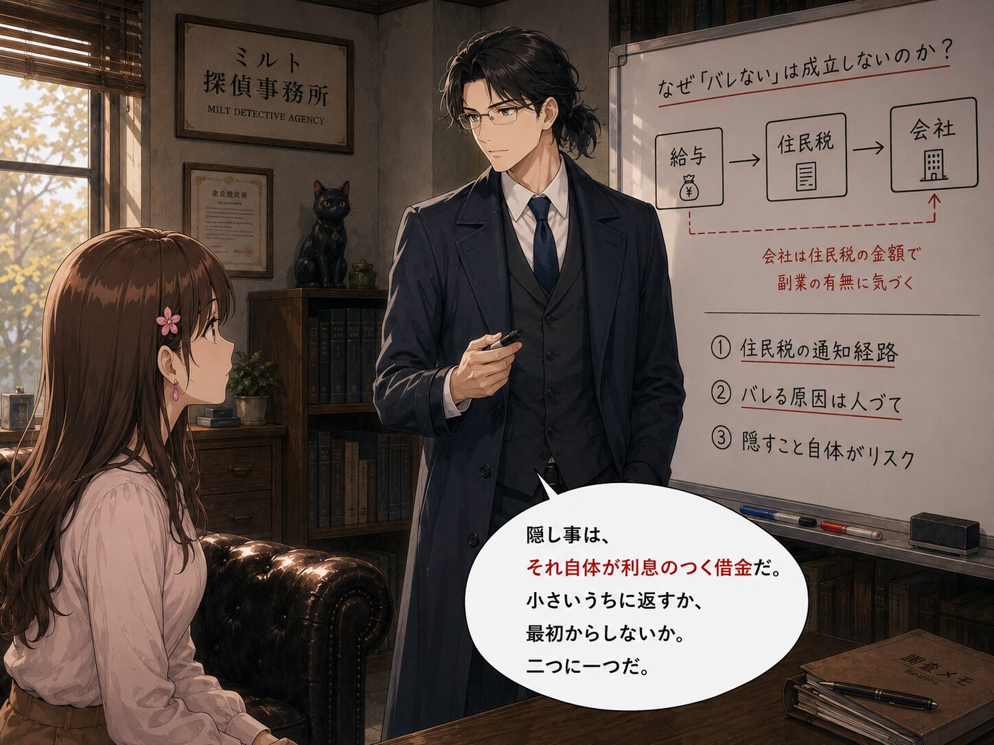 ケイイチロウが隠し事について語るシーン