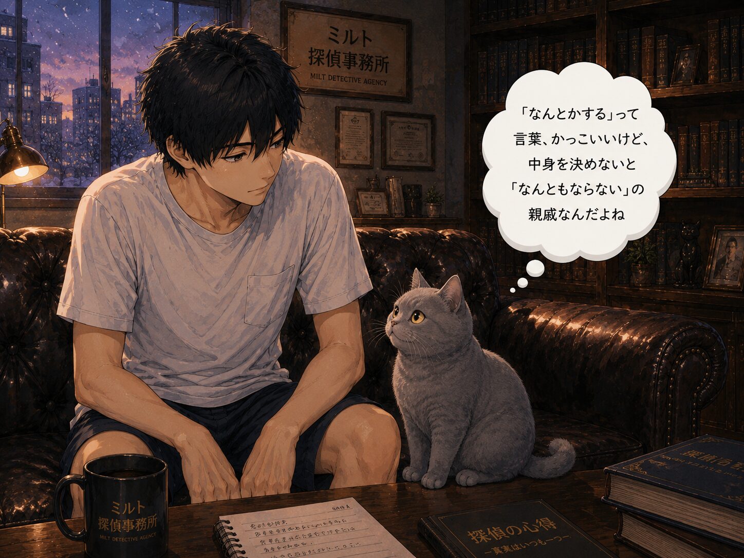 ルリがケンタの隣のソファに座るシーン