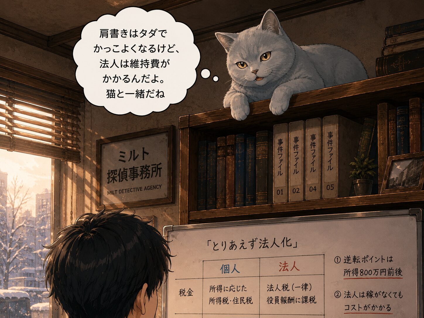 ルリが社長という単語に反応するシーン