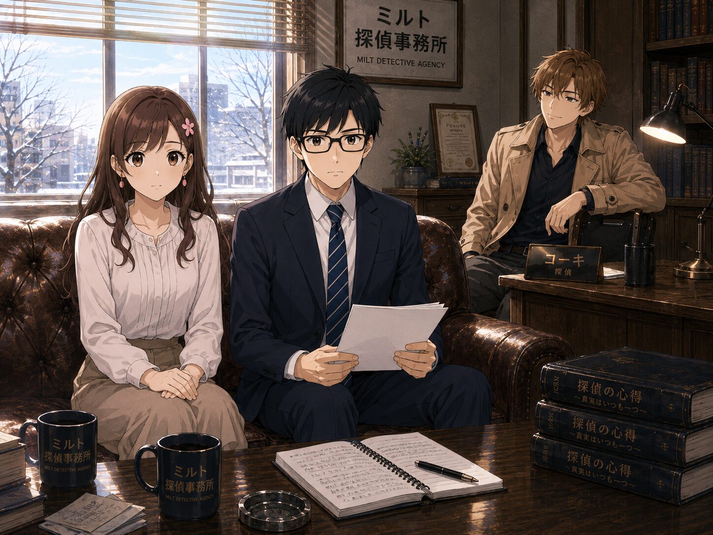 あらたまった様子でソファに並ぶサクラとヒロ