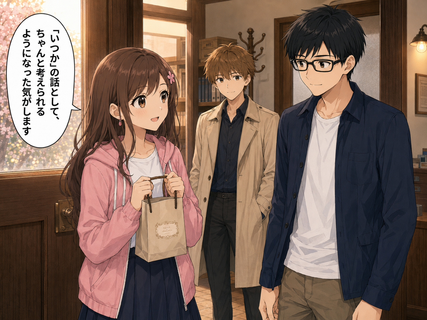 表情を和らげて帰るサクラとヒロ