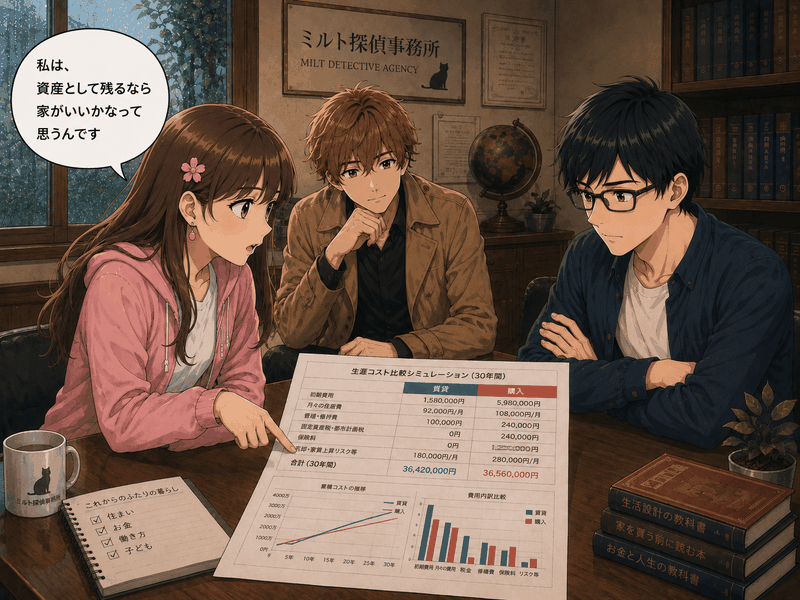 数字が拮抗し決められず困り果てる二人