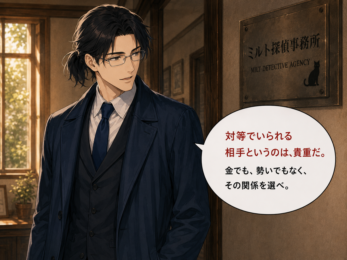 ケイイチロウが対等な関係について語るシーン