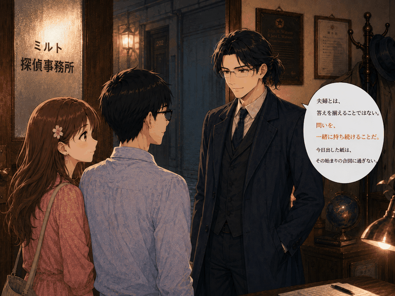 ケイイチロウが夫婦について語るシーン